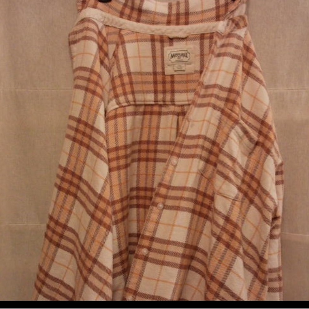 Madewell Orange and Cream Plaid Skirt Set